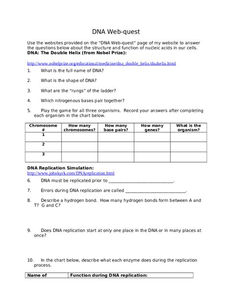 History Of Dna Webquest Answer Key Reader