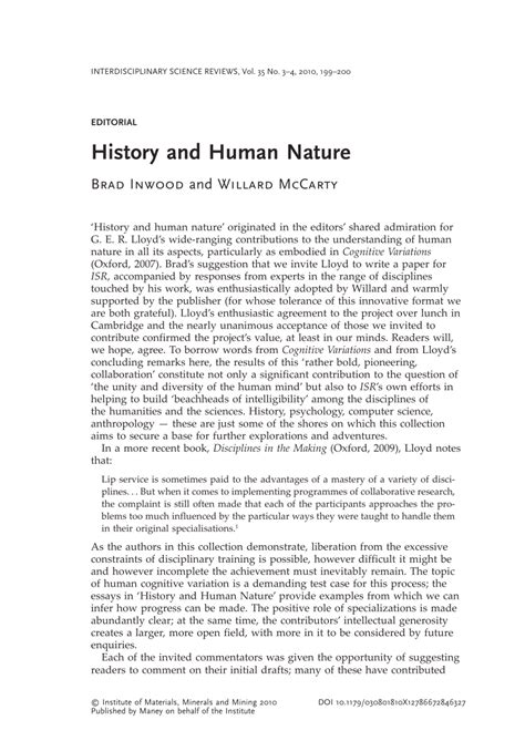 History and Human Nature PDF