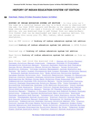 History of Indian Education System 1st Edition Epub