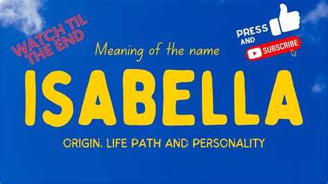 History of the Name Isabella