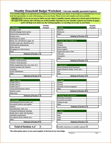 Hoa Budget Template Excel Ebook Reader