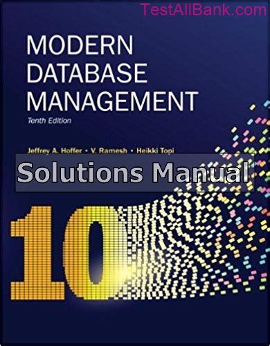 Hoffer Modern Database Management 10th Edition Solutions Reader