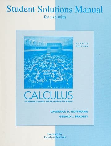 Hoffmann Applied Calculus 8th Edition Solution Manual Kindle Editon