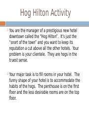 Hog Hilton Answers Reader