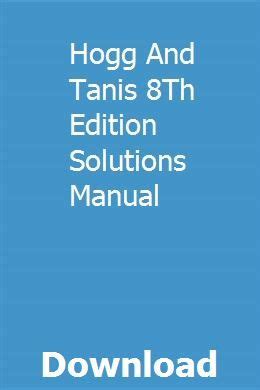 Hogg Tanis 8th Odd Solutions PDF