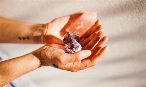 Hold crystals in your hand: