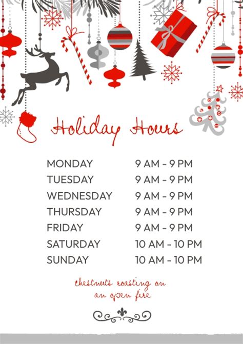 Holiday Hours Template