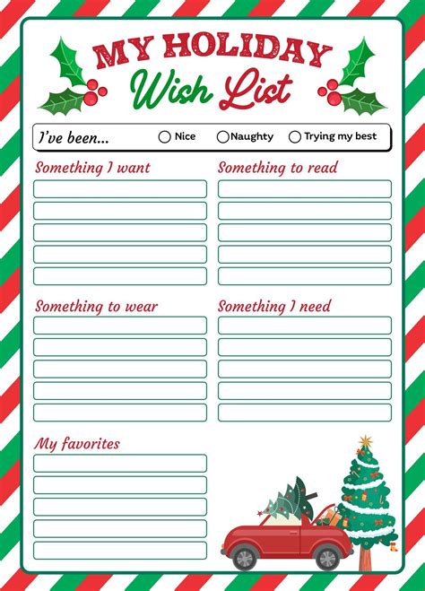 Holiday Wish List Template