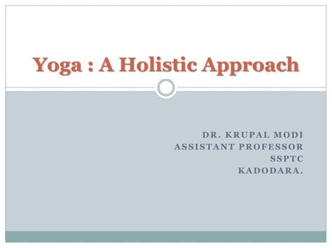 Holistic Approach of Yoga 1st Edition Epub