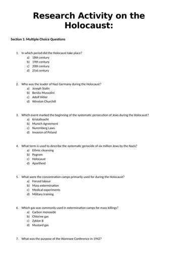 Holocaust Answer Key Doc