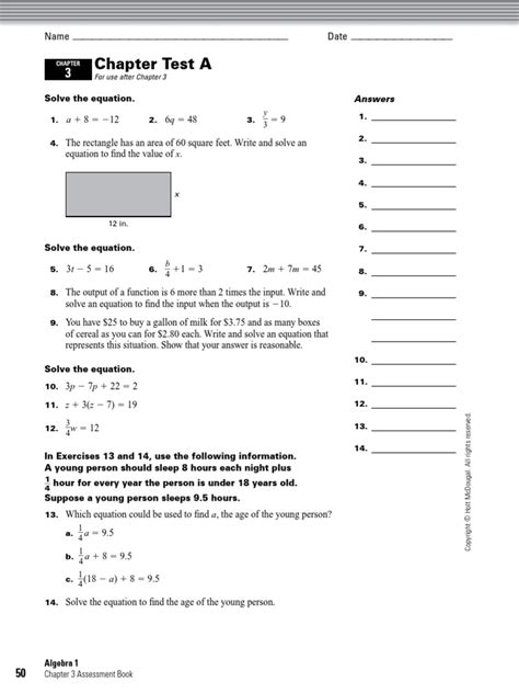 Holt Algebra 1 Answers Worksheets PDF