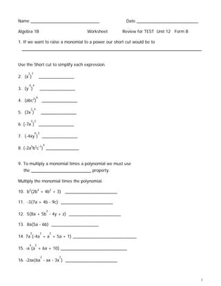 Holt Algebra 12 Test Form B Answers Reader