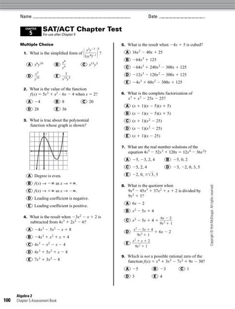 Holt Algebra 2 Chapter 5 Test Answers Kindle Editon