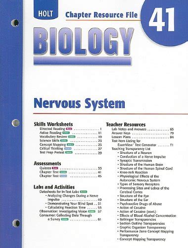 Holt Biology Chapter 41 Nervous System Answer Kindle Editon