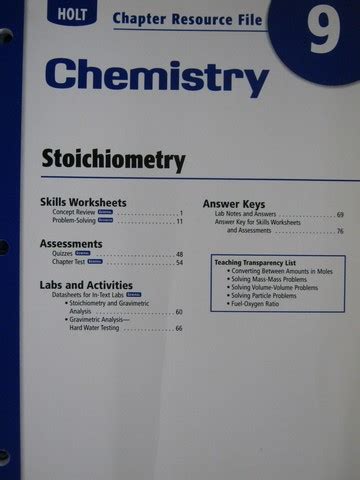 Holt Chemistry Chapter 9 Answer Key PDF