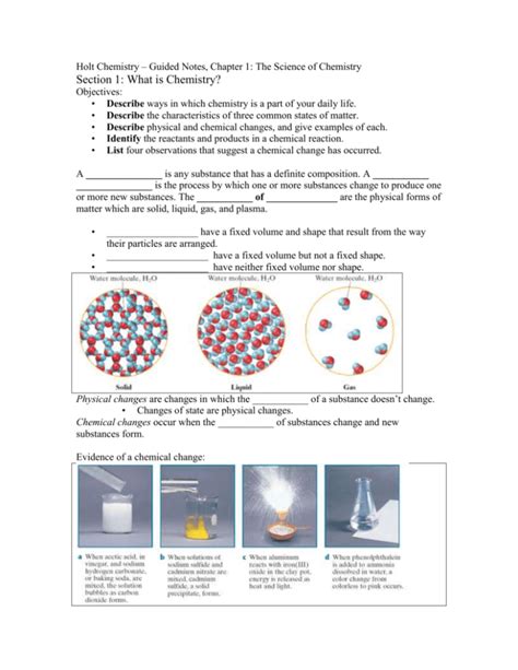 Holt Chemistry Section 1 Quiz Answers Doc