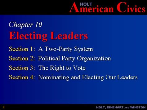 Holt Civics Electing Leaders Answer Key Epub