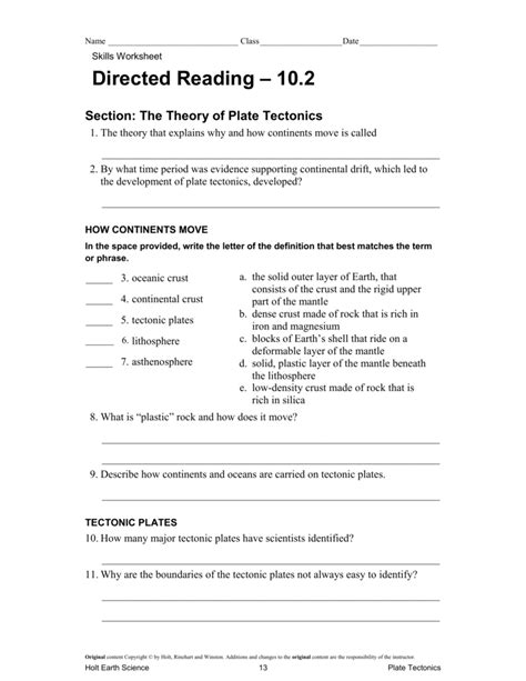 Holt Earth Science Directed Section Answer Key Reader