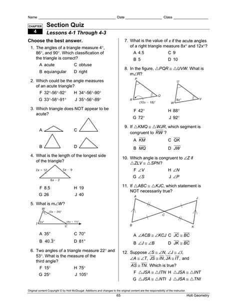 Holt Geometry Ch 5 Test Answer Kindle Editon