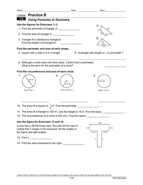 Holt Geometry Lesson 7 3 Practice Answers Doc