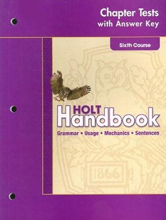 Holt Handbook Chapter Tests With Answer Key Doc