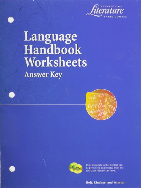 Holt Language Handbook Worksheets Answer Key PDF