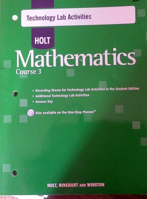 Holt Mathematics Course 3 Workbook Answer Key Epub