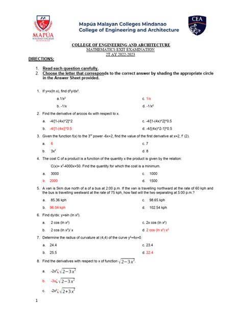 Holt Mathematics Exit Exam Answers Doc