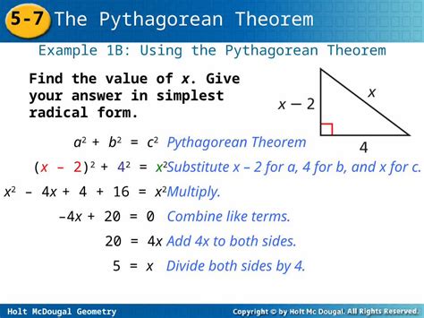 Holt Mcdougal Mathematics Pythagorean Theorem Answers Epub