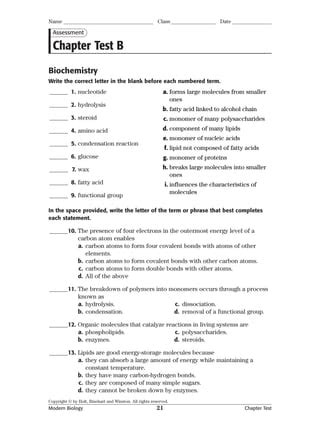 Holt Modern Biology Chapter6 Test Answer Key Epub