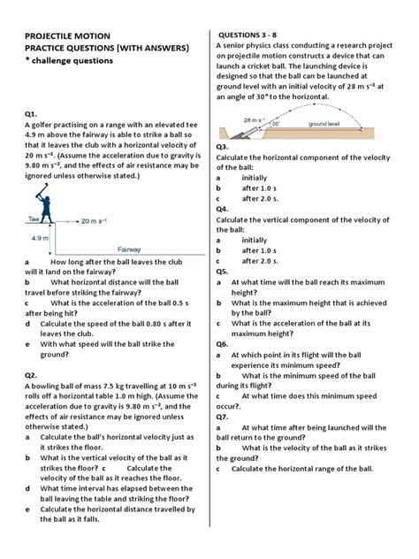 Holt Physics Answers For Review Projectile Motion Doc