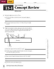 Holt Physics Concept Review Refraction Answers Doc