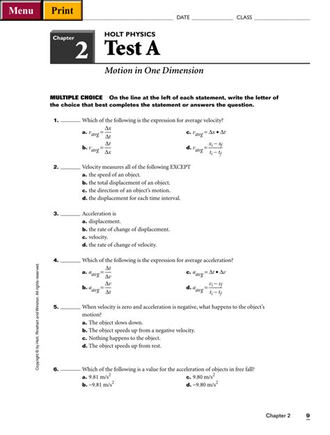 Holt Physics Motion One Dimension Answers Doc