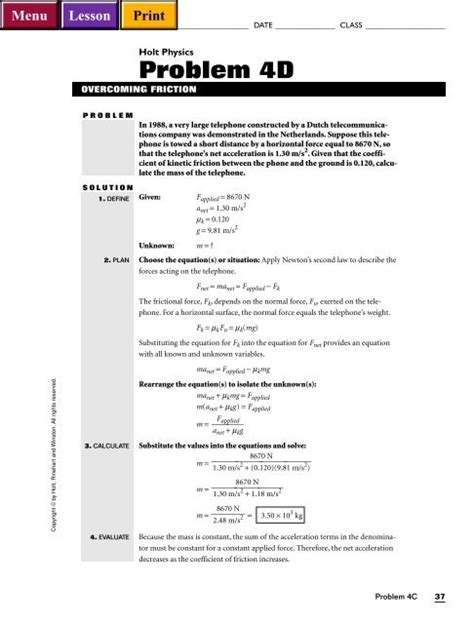 Holt Physics Problem 4d Answers Doc