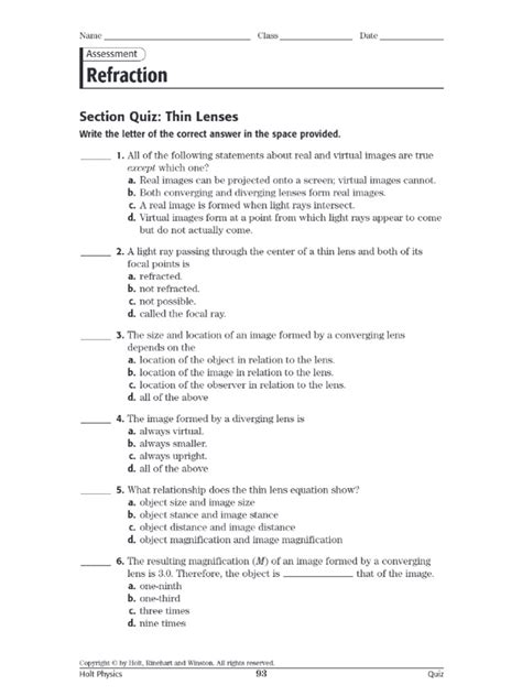 Holt Physics Section 3 Quiz Answers Epub