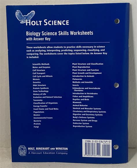 Holt Science Biology Skills Answer Key Reader