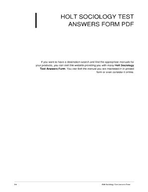 Holt Sociology Test Answers Form PDF