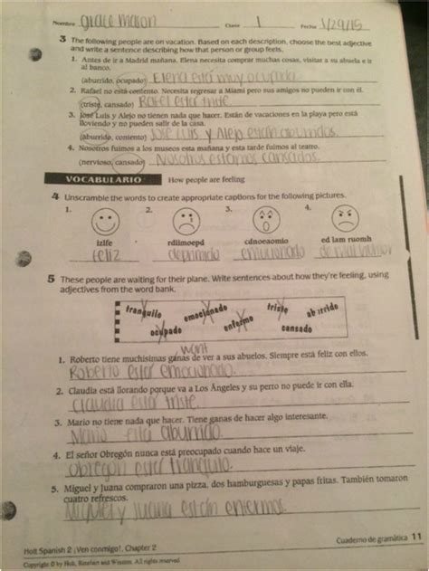 Holt Spanish 2 Chapter 3 Work Answers Kindle Editon