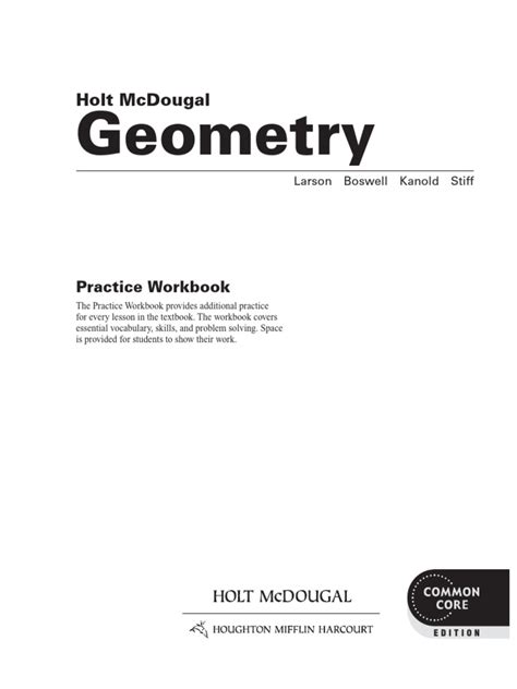 Holt mcdougal geometry practice workbook answers Ebook PDF