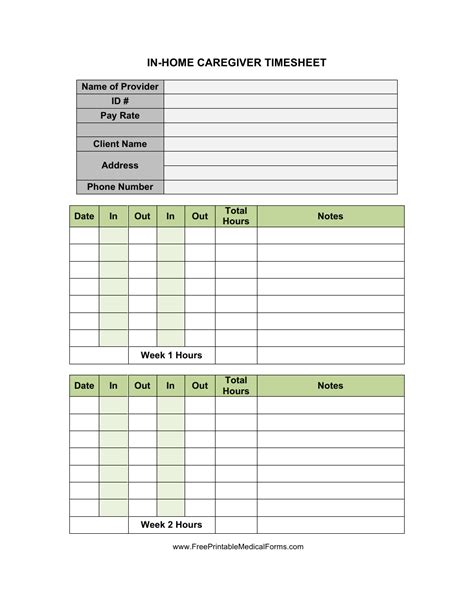Home Care Timesheet Template