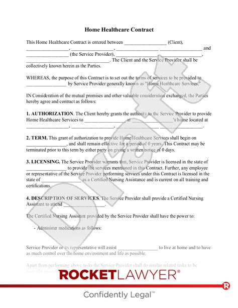 Home Health Care Contract Template