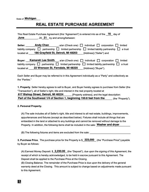 Home Purchase Agreement Template