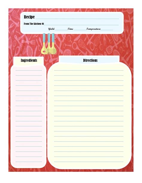 Homemade Recipe Book Template