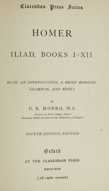 Homer Iliad Books I-Xii with an Introduction a Brief Homeric Grammar and Notes Greek Edition Kindle Editon