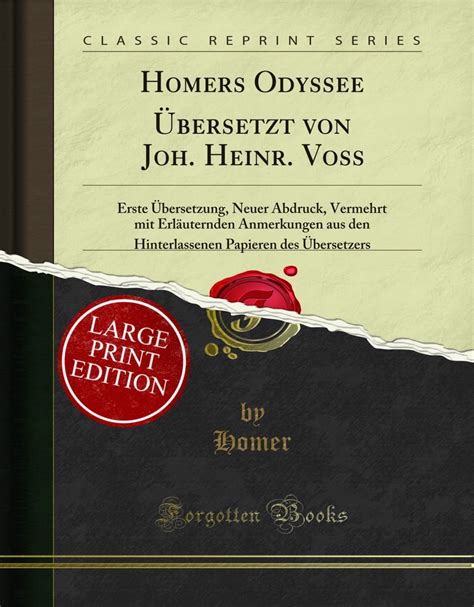Homers Odyssee Übersetzt Von Joh Heinr Voss German Edition PDF