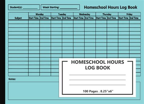 Homeschool Hours Log Book For Families with 3-5 Kids Reader