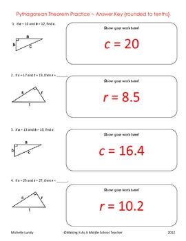 Homework And Practice The Pythagorean Theorem Answers PDF