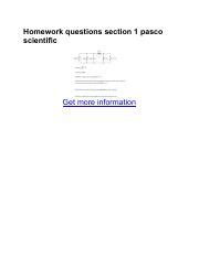 Homework Questions Section 4 Answers Pasco Scientific Reader