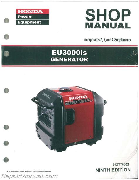 Honda Eu3000is Generator Service Manual Ebook PDF