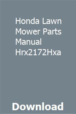 Honda Hrx2172hxa Parts Manual Ebook Reader